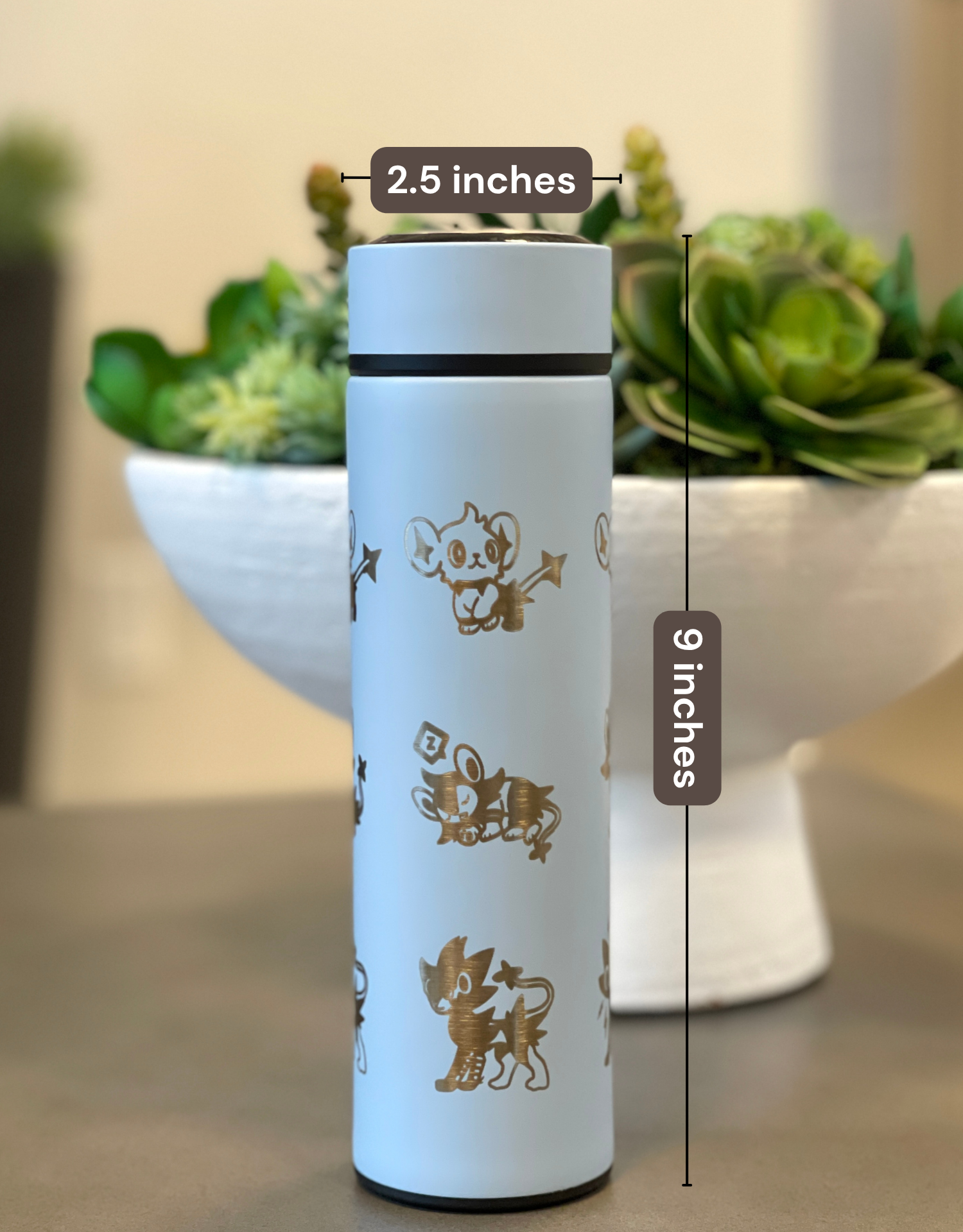 Shinx Luxio Luxray Coffee Tumbler Tea Infuser Shinx Evolution Trio, Engraved Water Bottle Travel Mug Thermos, Anime Fan Gift