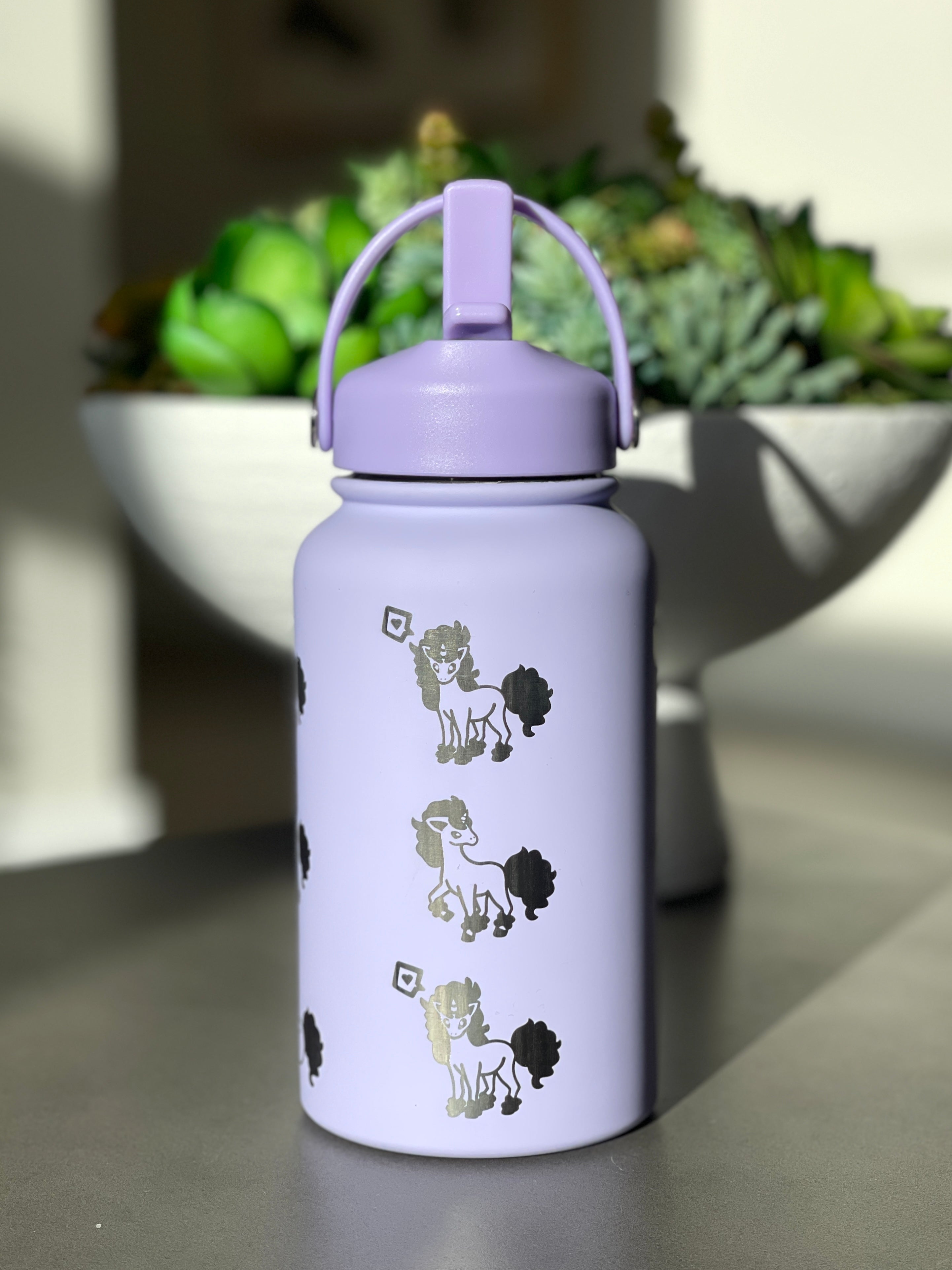 Galarian Ponyta Rapidash Water Bottle Engraved Coffee Tumbler with Sleeping & Sunglasses Ponyta, Waterbottle, Pony Thermos Anime Fan Birthday Gift