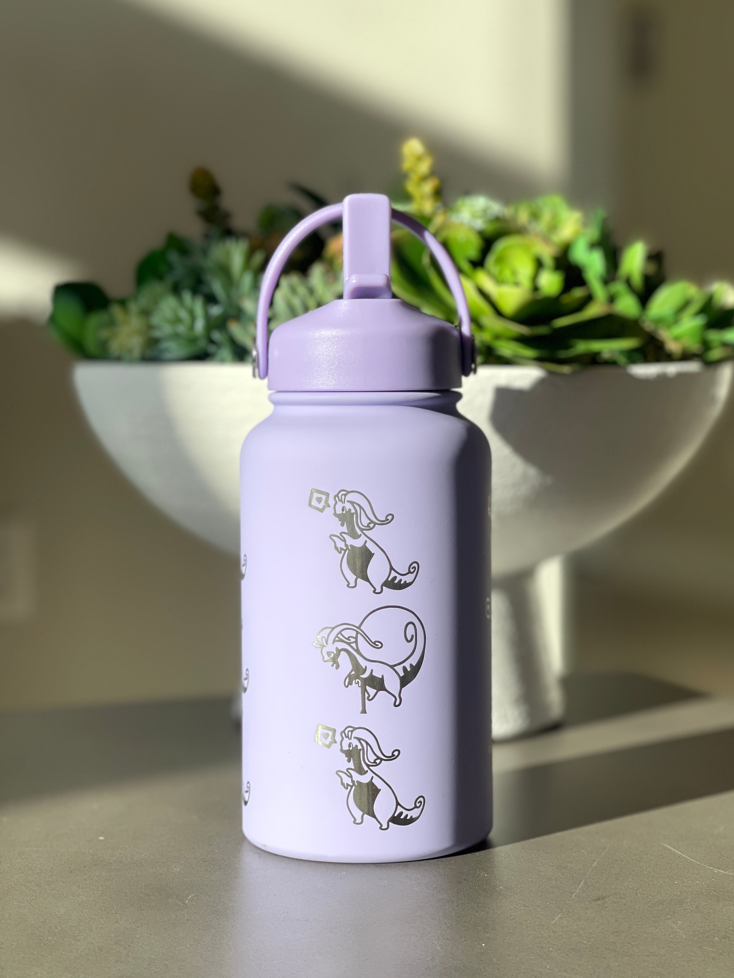 Goodra Water Bottle Engraved Coffee Tumbler with Hisuian Goodra Waterbottle, Dragon Slug Thermos Anime Fan Birthday Gift