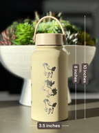 Ponyta Rapidash Water Bottle Engraved Waterbottle with Sleeping & Sunglasses Ponyta Coffee Tumbler Thermos Flask, Gamer Anniversary Gift