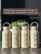 Ponyta Rapidash Water Bottle Engraved Waterbottle with Sleeping & Sunglasses Ponyta Coffee Tumbler Thermos Flask, Gamer Anniversary Gift