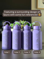 Spyro Water Bottle Engraved Waterbottle with Spyro Wearing Sunglasses Coffee Tumbler Thermos Flask, Gamer Anniversary Gift