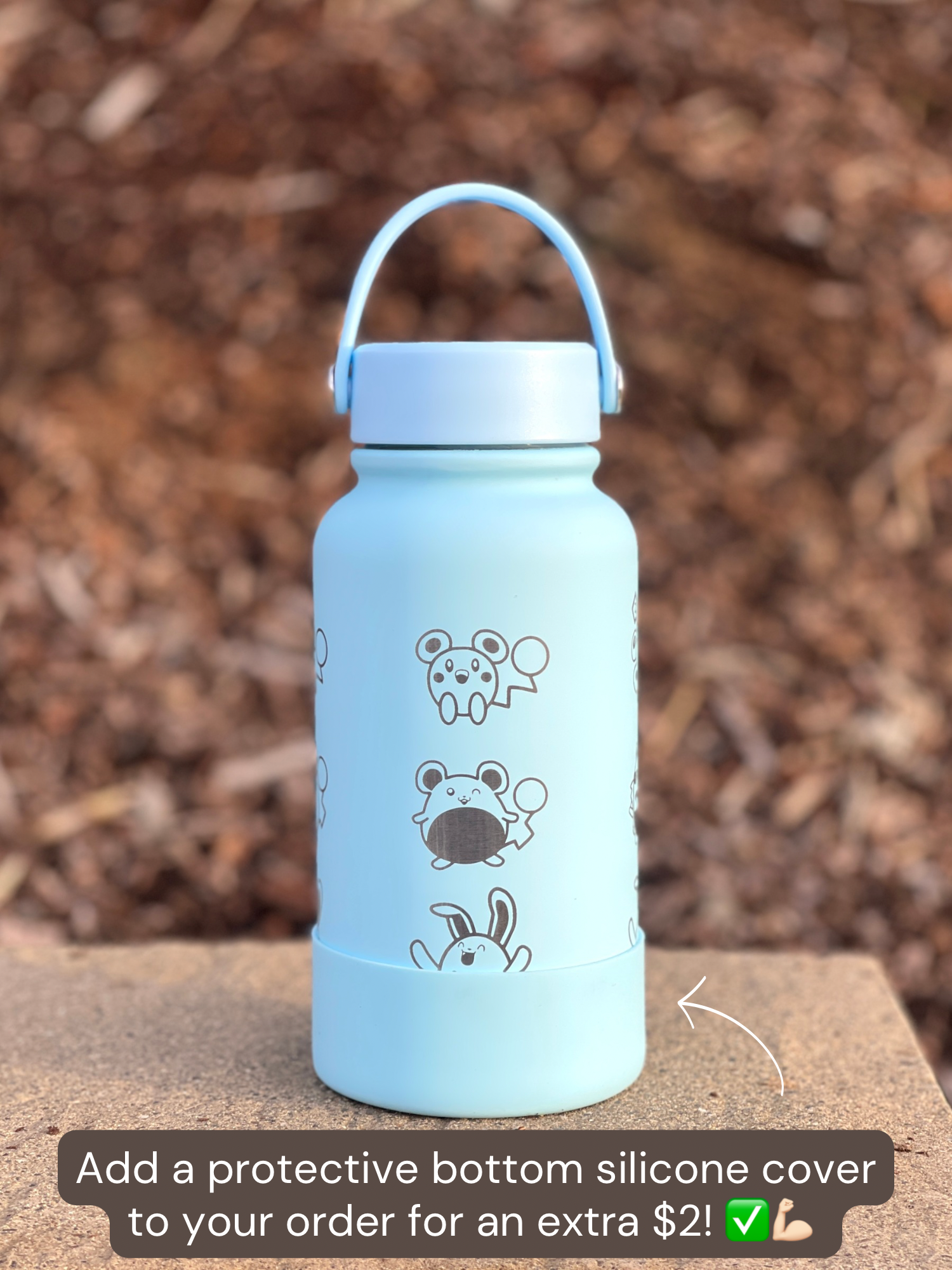 Azurill Marill Azumarill Water Bottle Engraved Waterbottle, Marill Evolution Line Coffee Tumbler Thermos Travel Mug, Gamer Anniversary Gift