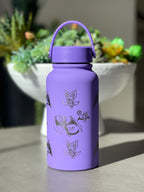 Noibat Noivern Water Bottle Engraved Waterbottle, Bat Noibat with Berry Coffee Tumbler Thermos Flask, Gamer Anniversary Gift