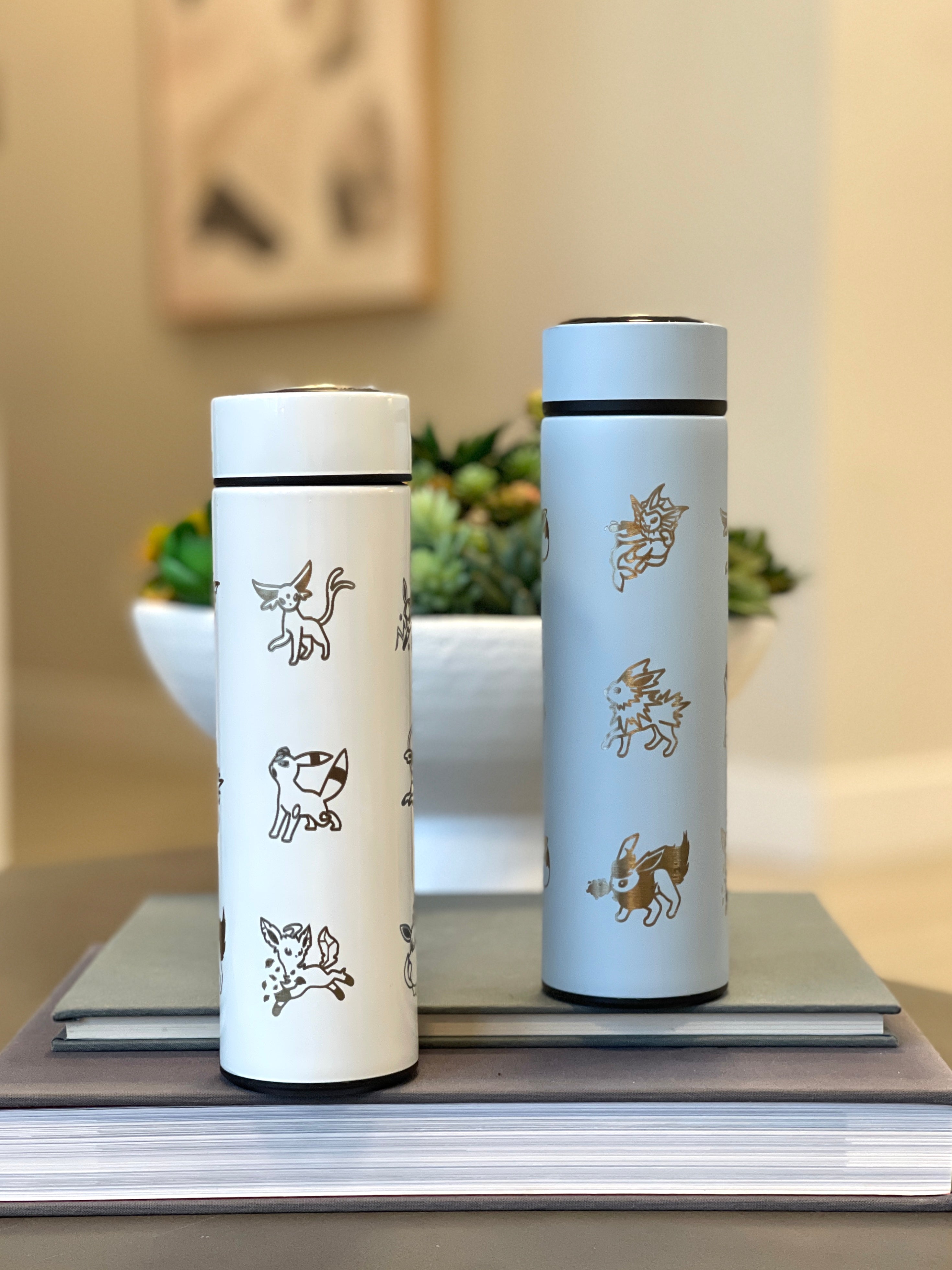 Eeveelution Eevee Evolutions Coffee Tumbler Tea Infuser, Flareon Vaporeon Jolteon Espeon Umbreon Water Bottle Travel Mug, Anime Fan Gift