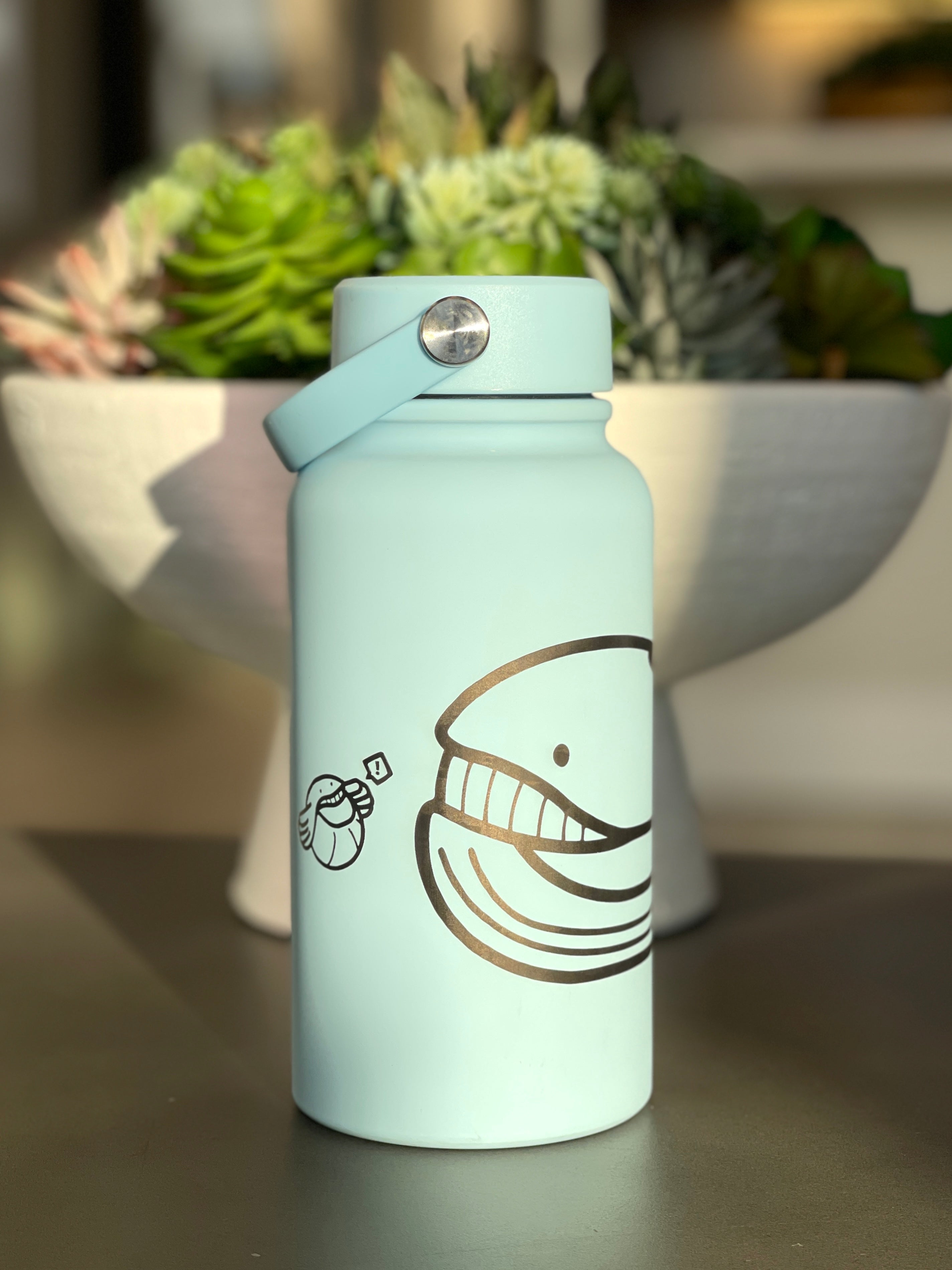Wailord & Wailmer Water Bottle Engraved Waterbottle, Huge Wailord Whale Coffee Tumbler Thermos Flask, Gamer Anniversary Gift