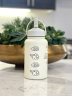 Snom Water Bottle Engraved Coffee Tumbler Straw Waterbottle, Snom with Substitute, Cute Ice Bug Thermos Anime Fan Birthday Gift