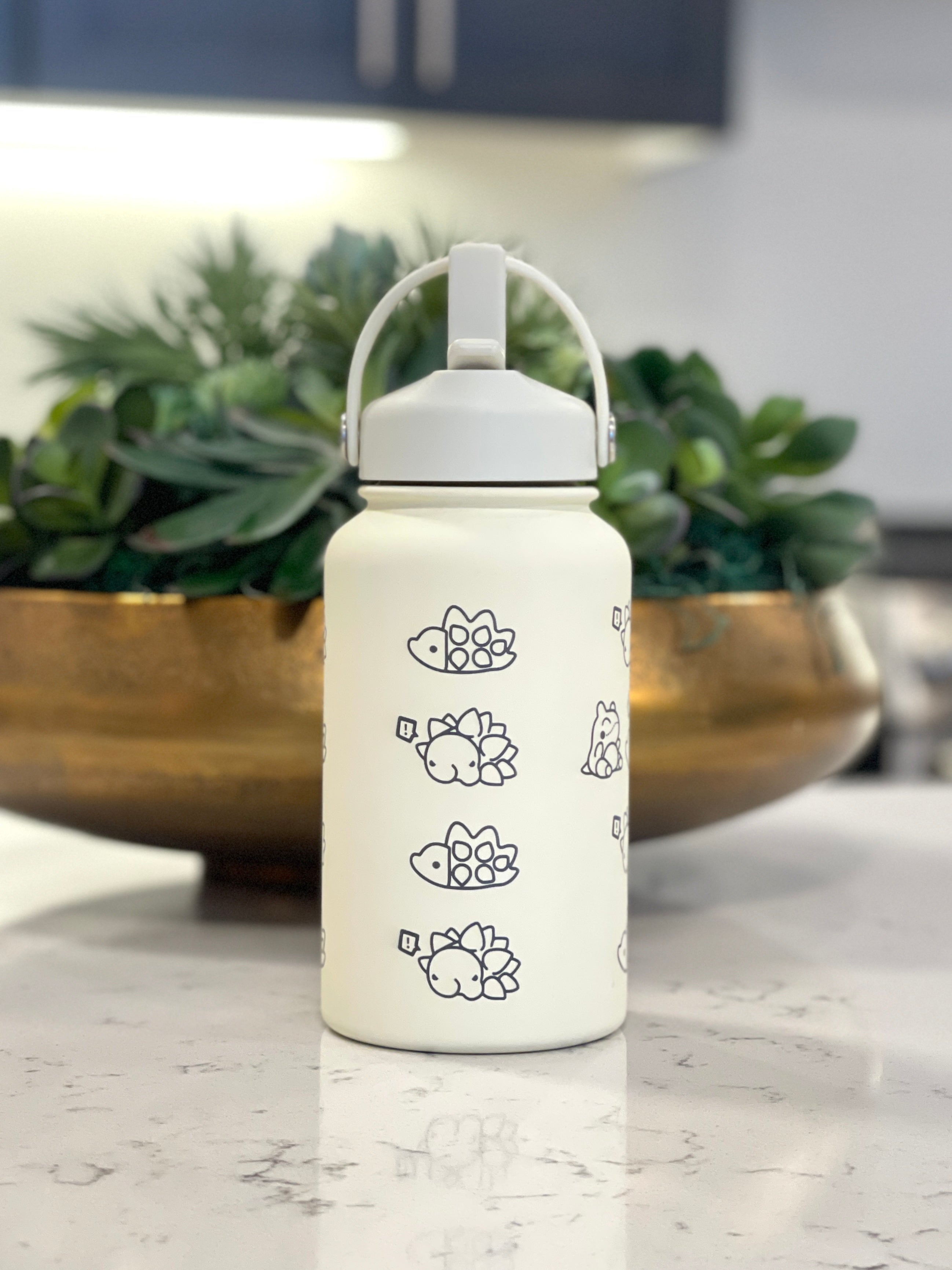 Snom Water Bottle Engraved Coffee Tumbler Straw Waterbottle, Snom with Substitute, Cute Ice Bug Thermos Anime Fan Birthday Gift