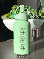 Chespin Water Bottle Engraved Coffee Tumbler with Sleeping Chespin Waterbottle, Kalos Grass Starter Thermos Anime Fan Birthday Gift