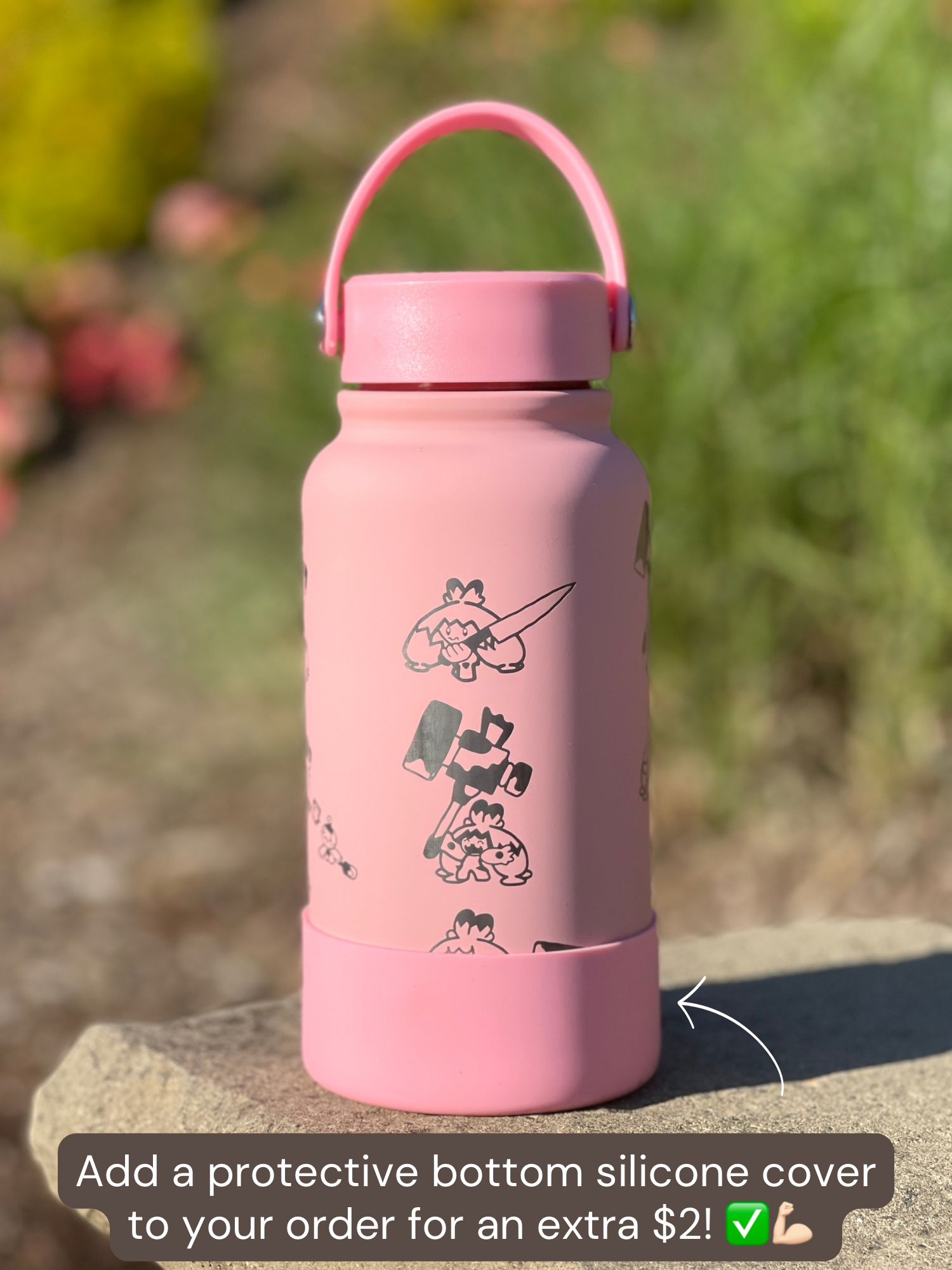 Tinkaton Water Bottle Engraved Waterbottle, Sleeping Tinkaton Hammer with Tinkatink Coffee Tumbler Thermos Flask, Gamer Birthday Gift