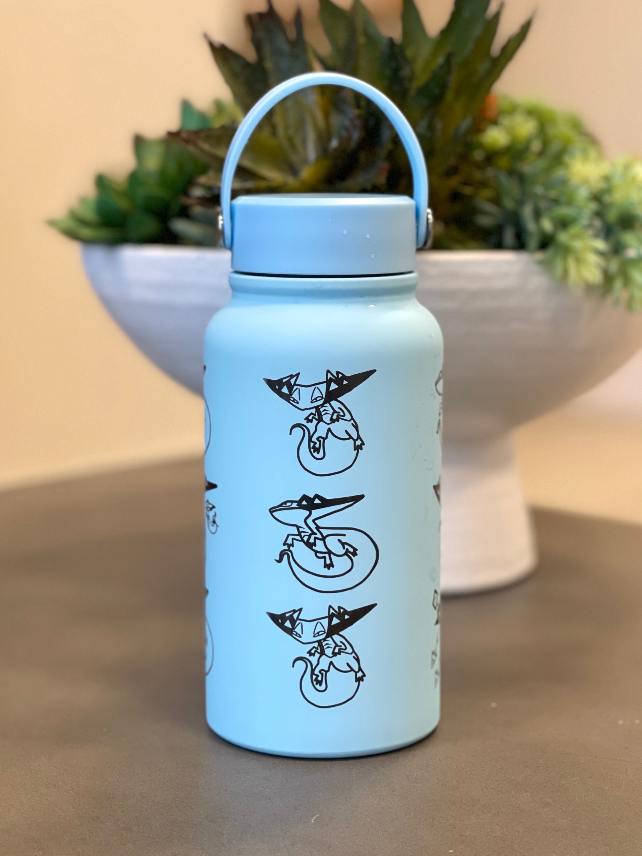 Dragapult Water Bottle Engraved Waterbottle with Dreepy Dragon Darts Coffee Tumbler Thermos Flask, Ghost Dragon Gamer Anniversary Gift
