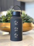 Umbreon Water Bottle Engraved Coffee Tumbler, Eevee Eeveelution Waterbottle Thermos, Anime Fan Travel Mug Birthday Anniversary Gift