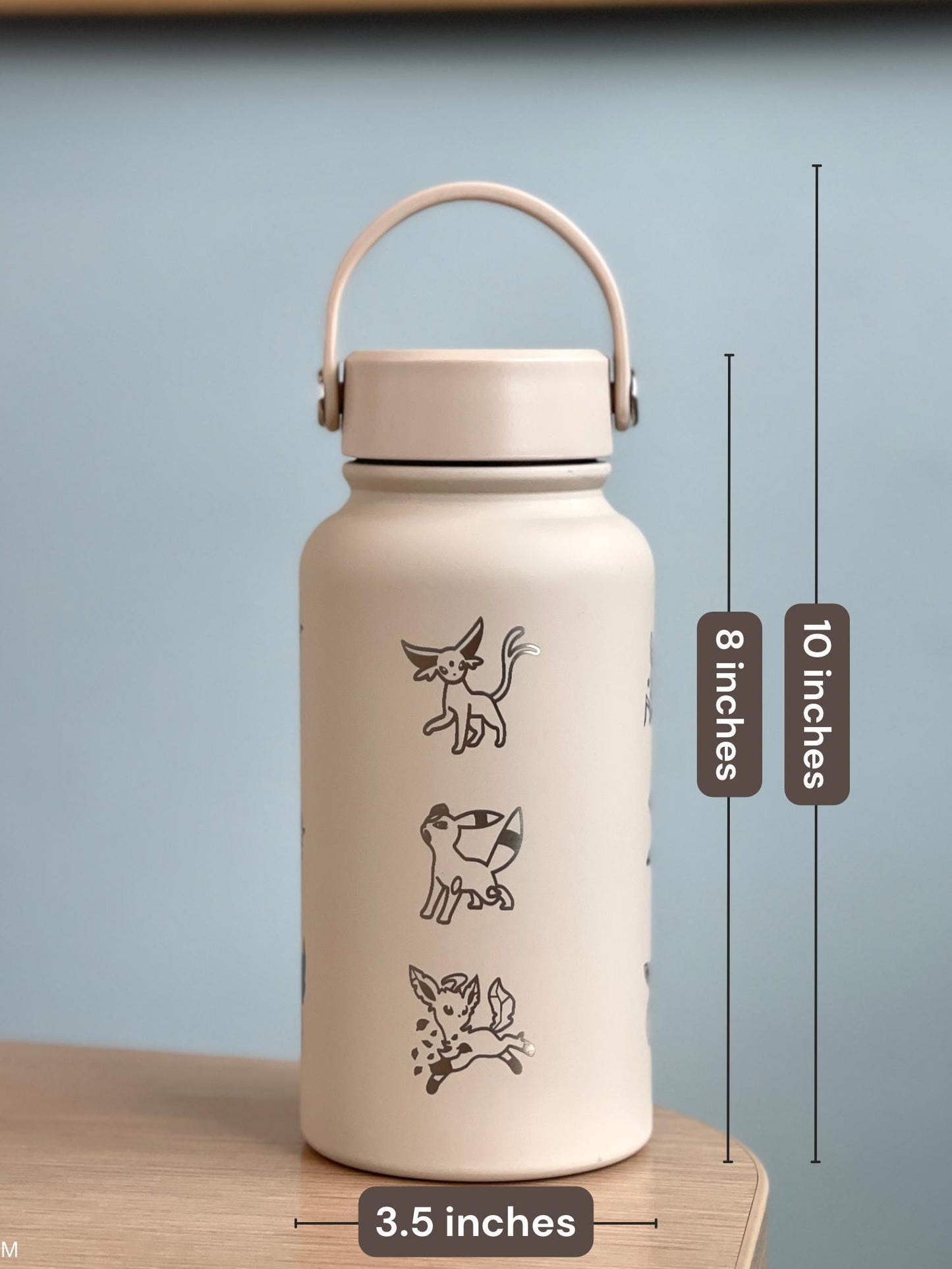 Eevee Evolutions Water Bottle Engraved Eeveelutions Coffee Tumbler, Vaporeon Jolteon Espeon Umbreon Glaceon Leafeon Sylveon Waterbottle Gift
