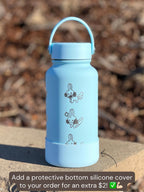 Mudkip Water Bottle Engraved Coffee Tumbler with Mystery Dungeon Scarf, Hoenn Water Starter Waterbottle Thermos, Cute Anime Birthday Gift