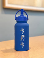 Lucario Water Bottle Engraved Coffee Tumbler with Mega Lucario and Aura Sphere, Tea Thermos Waterbottle, Sinnoh Anime Fan Birthday Gift