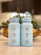 Vaporeon Water Bottle Coffee Tumbler with Sleeping Vaporeon, Water Gun & Cafe Top Hat Version, Eeveelution Fan Waterbottle Anniversary Gift