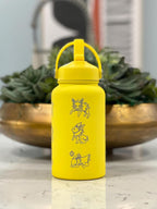 Jolteon Water Bottle, Eevee Eeveelution Engraved Straw Waterbottle Coffee Tea Tumbler Thermos, Gamer Birthday Anniversary Gift