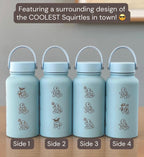 Squirtle Squad Water Bottle Engraved Coffee Tumbler with Sunglasses Saxophone Squirtle, Waterbottle Travel Mug Kanto Starter Birthday Gift