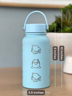Spheal Water Bottle Engraved Coffee Tumbler, Rolling Spheal and Sleeping Spheal Waterbottle Travel Mug Thermos, Cute Anime Fan Birthday Gift