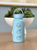 Spheal Water Bottle Engraved Coffee Tumbler, Rolling Spheal and Sleeping Spheal Waterbottle Travel Mug Thermos, Cute Anime Fan Birthday Gift