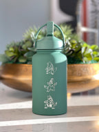 Tyranitar Water Bottle Engraved Coffee Tumbler with Mega Tyranitar & Iron Thorns, Paradox Anime Gamer Waterbottle Thermos Anniversary Gift