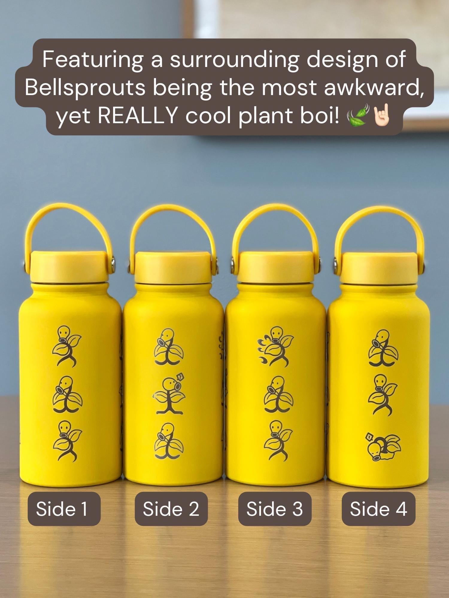 Bellsprout Water Bottle Engraved Coffee Tumbler with Sleeping Bellsprout & Razor Leaf Move Travel Mug Cup, Funny Anime Meme Birthday Gift