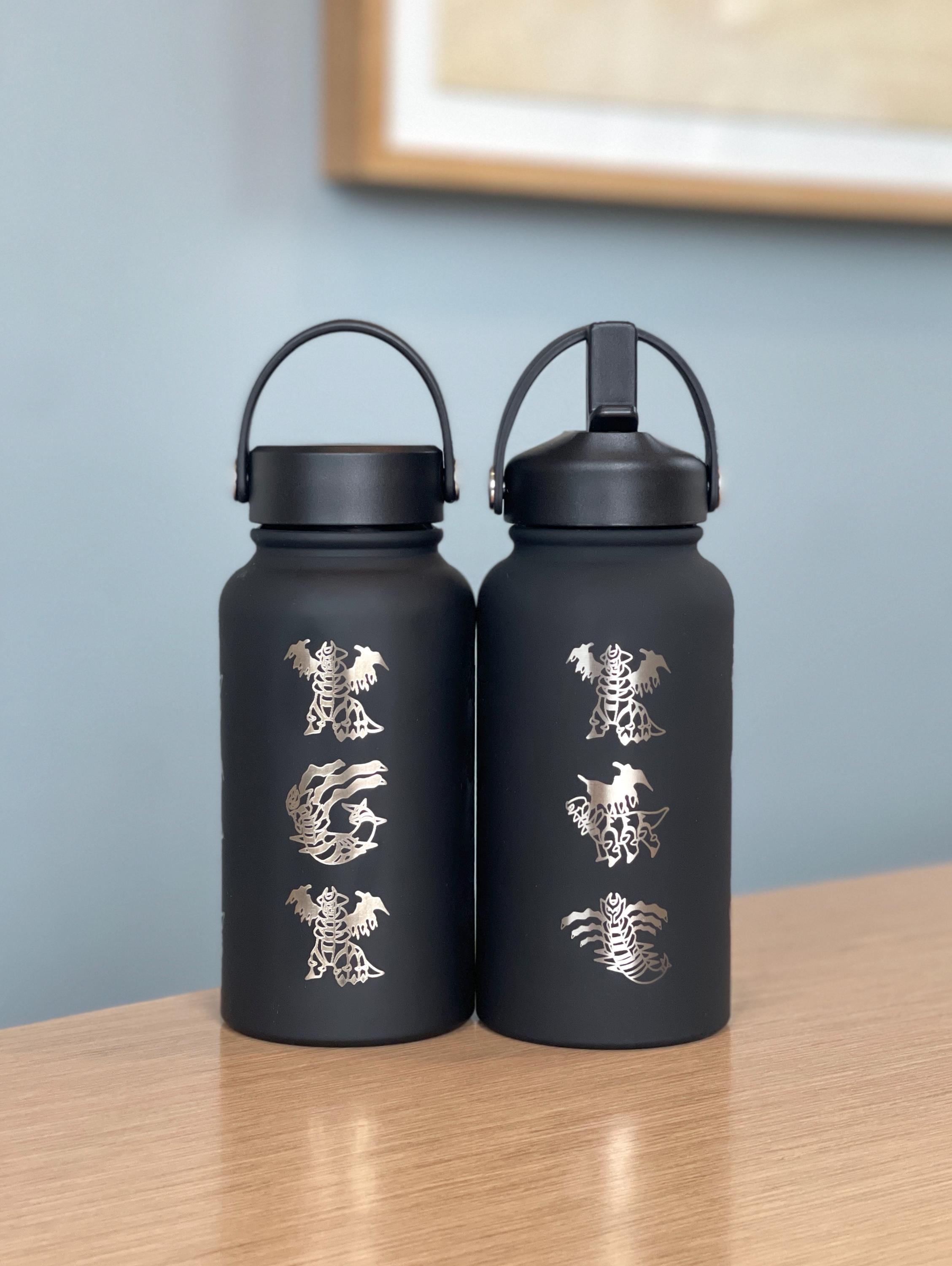 Giratina Water Bottle Engraved Coffee Tumbler with Origin and Altered Forme, Ghost Legendary Travel Mug Cup Flask, Gamer Birthday Gift