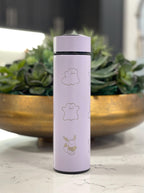 Ditto Coffee Tumbler Shiny Ditto Engraved Tea Infuser Waterbottle with Fake Squirtle and Eevee, Funny Anime Meme Birthday Anniversary Gift