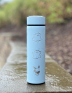 Ditto Coffee Tumbler Shiny Ditto Engraved Tea Infuser Waterbottle with Fake Squirtle and Eevee, Funny Anime Meme Birthday Anniversary Gift