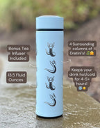Dratini Coffee Tumbler Tea Infuser Waterbottle, Dragon Pokemon Dragonite Travel Mug Cup Drinkware, Anime Fan Birthday Anniversary Gift