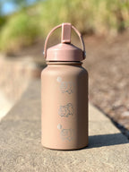 Bidoof Water Bottle Engraved Straw Waterbottle Coffee Tumbler, HM Slave Rock Smash Cut, Funny Meme Anime Fan Travel Mug Cup Drink Gift