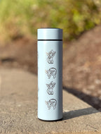 Vaporeon Coffee Tumbler with Tea Infuser, Vaporeon Water Gun & Cafe Top Hat Engraved Waterbottle, Eeveelution Anime Fan Birthday Gift