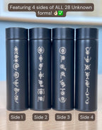 Unown Coffee Tumbler, Engraved “Unown Alphabet” Waterbottle with Tea Infuser, Unknown Anime Fan Travel Mug Cup Water Bottle Flask Gift
