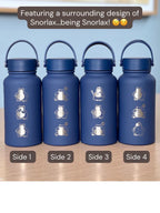 Snorlax Water Bottle Engraved Coffee Tumbler with Unite Cook Style, Waterbottle Sleeping Snorlax Travel Mug Funny Anime Fan Birthday Gift