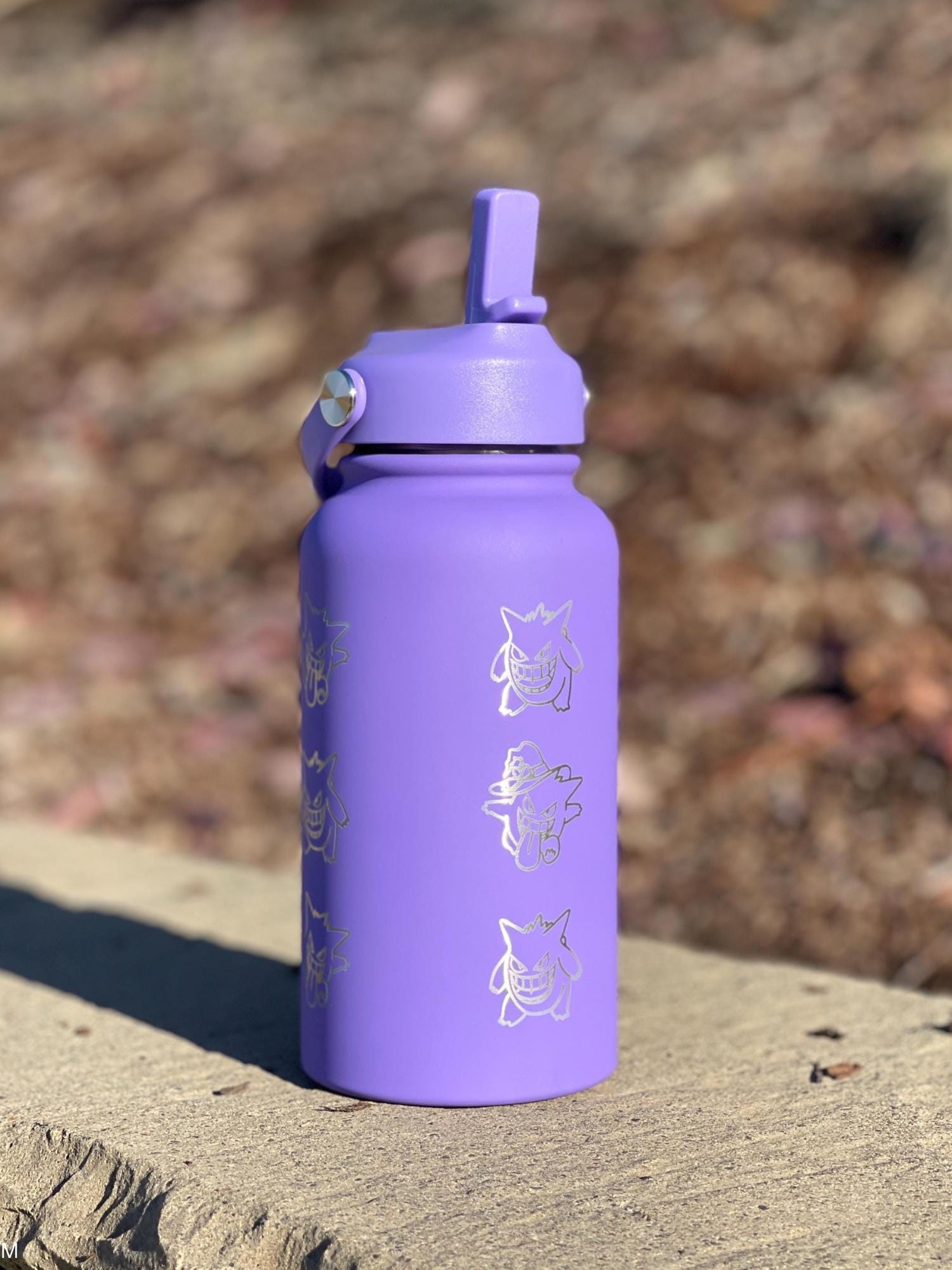Gengar Water Bottle Coffee Tumbler with Go Event Halloween Witch Hat and Tricks N Treats Cursed Costume Waterbottle, Anime Fan Birthday Gift