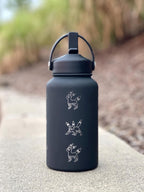 Umbreon Water Bottle Engraved Coffee Tumbler, Eevee Eeveelution Waterbottle Thermos, Anime Fan Travel Mug Birthday Anniversary Gift