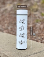 Lugia Coffee Tumbler Engraved Waterbottle with Tea Infuser, Aeroblast Move, Johto Legendary Pokemon Gale of Darkness Travel Mug Cup Gift