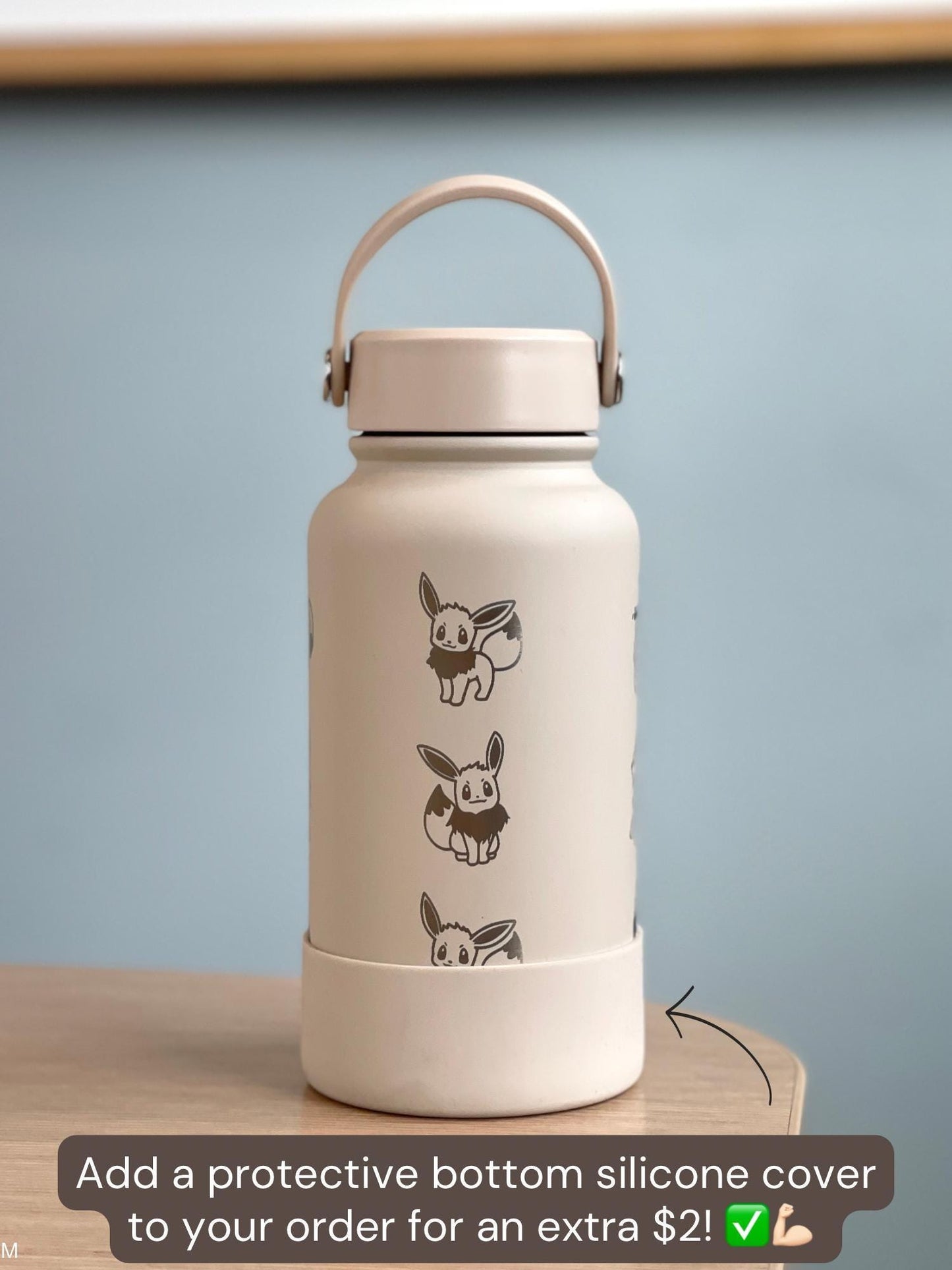 Eevee Evolutions Water Bottle Engraved Eeveelutions Coffee Tumbler, Vaporeon Jolteon Espeon Umbreon Glaceon Leafeon Sylveon Waterbottle Gift