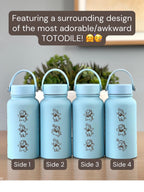 Totodile Water Bottle Engraved Coffee Tumbler with Mystery Dungeon Scarf, Johto Legends ZA Starter Waterbottle Travel Mug, Anime Fan Gift