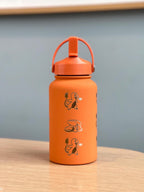 Charmander Water Bottle Engraved Coffee Tea Tumbler with Sleeping Charmander Leaf, Fire Kanto Starter Waterbottle, Gamer Birthday Gift