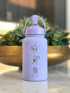 Mewtwo Straw Water Bottle, Mega Mewtwo X & Y Psystrike Legendary Waterbottle Thermos, Engraved Coffee Tea Tumbler Birthday Anniversary Gift