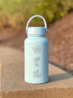 Vaporeon Water Bottle Coffee Tumbler with Sleeping Vaporeon, Water Gun & Cafe Top Hat Version, Eeveelution Fan Waterbottle Anniversary Gift