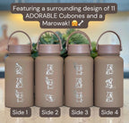 Cubone Marowak Waterbottle, Engraved Straw Coffee Tea Tumbler Travel Mug Water Bottle, Kanto Anime Fan Flask Drinkware Birthday Gift