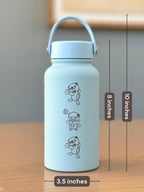 Oshawott Water Bottle Engraved Waterbottle, Crying Oshawott Shell Funny Unova Starter Samurott Coffee Tumbler Thermos, Anime Birthday Gift
