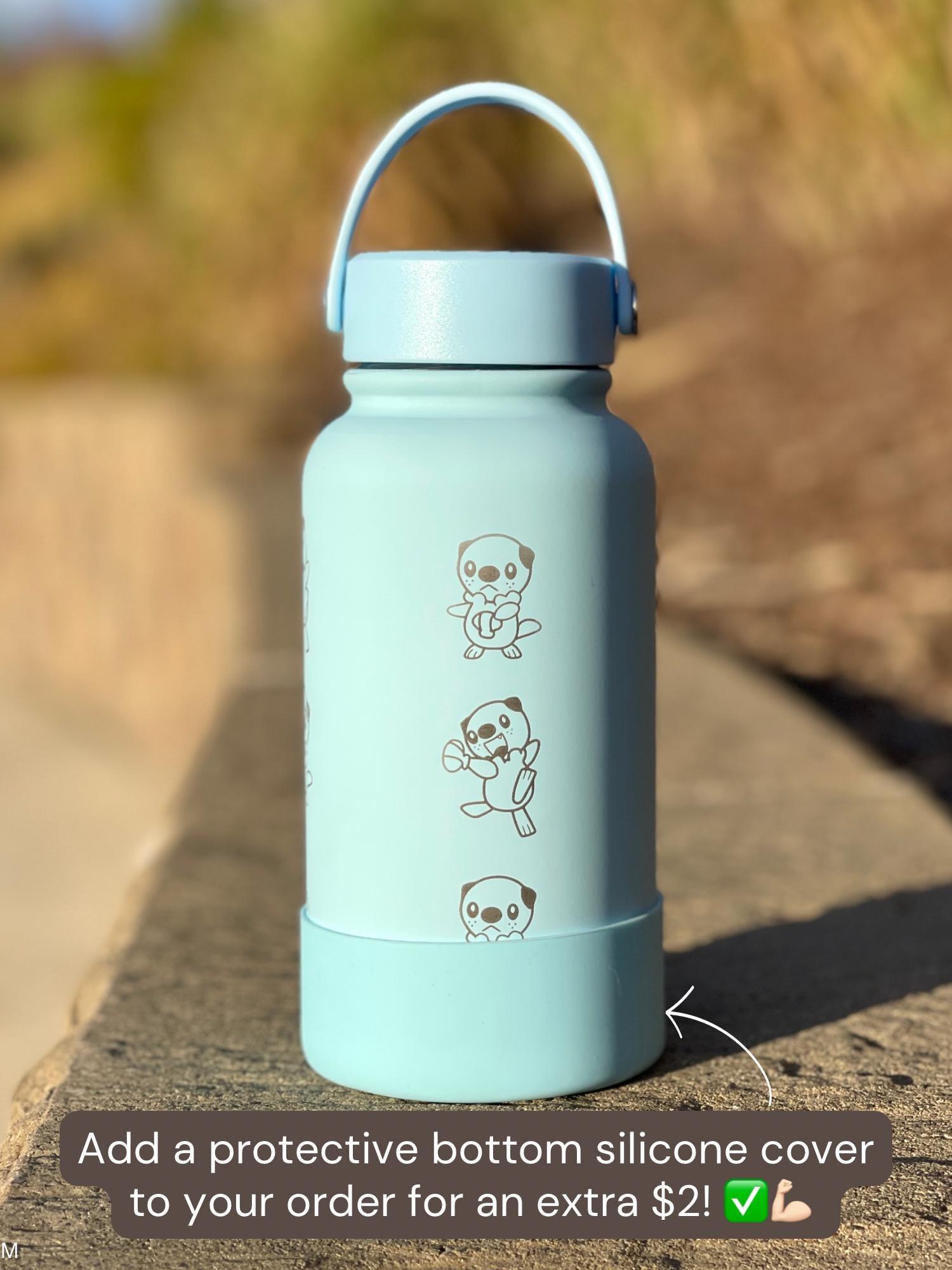 Oshawott Water Bottle Engraved Waterbottle, Crying Oshawott Shell Funny Unova Starter Samurott Coffee Tumbler Thermos, Anime Birthday Gift