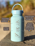 Oshawott Water Bottle Engraved Waterbottle, Crying Oshawott Shell Funny Unova Starter Samurott Coffee Tumbler Thermos, Anime Birthday Gift