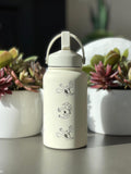 Lugia Engraved Straw Water Bottle, Aeroblast Move Johto Legendary Waterbottle Coffee Tumbler, Anime Fan Travel Mug Cup Birthay Gift