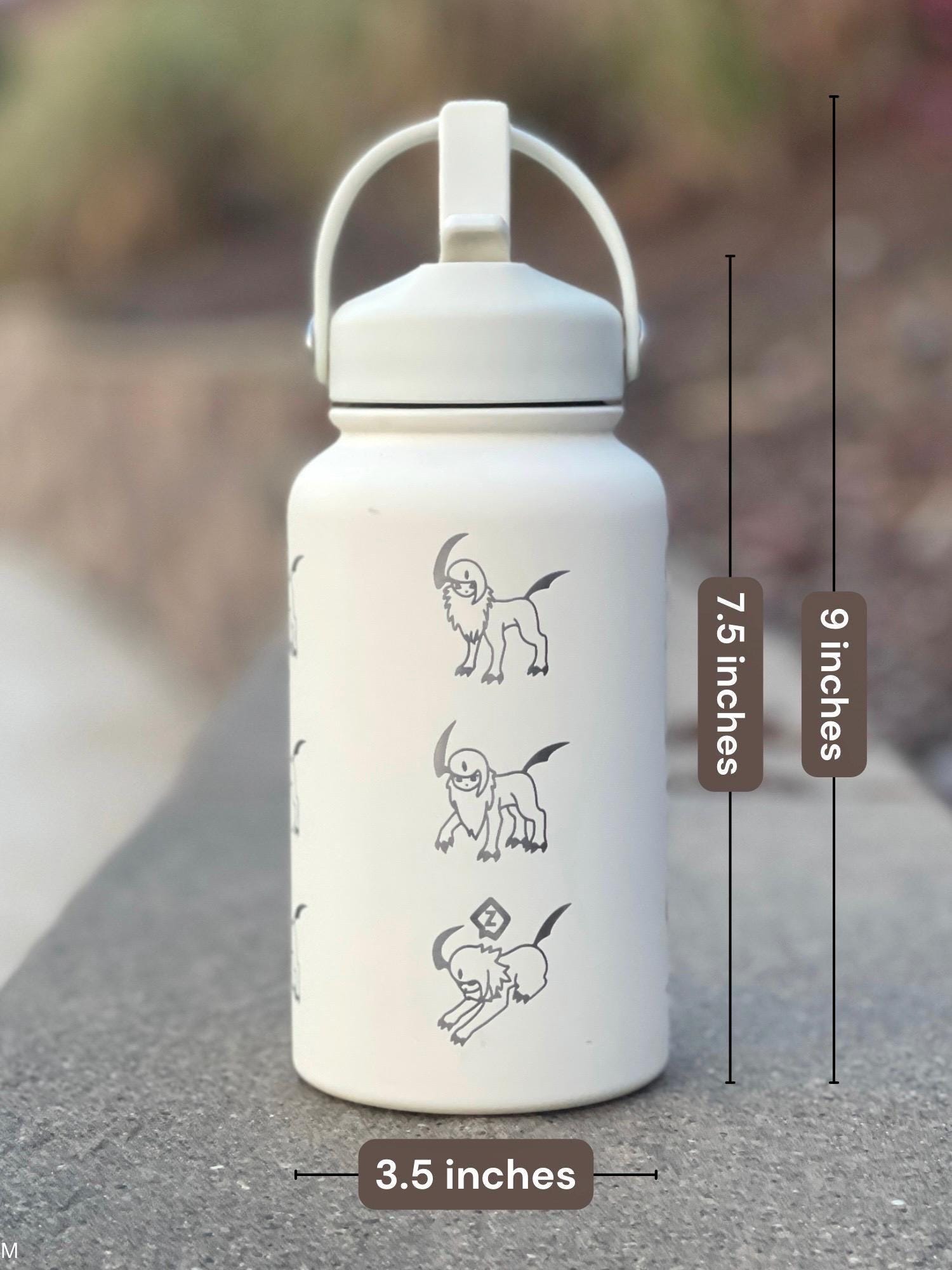 Absol Water Bottle Engraved Coffee Tumbler with Mega Absol & Sleeping Absol, Engraved Waterbottle, Gamer Travel Mug Thermos Birthday Gift