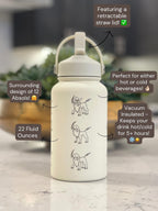 Absol Water Bottle Engraved Coffee Tumbler with Mega Absol & Sleeping Absol, Engraved Waterbottle, Gamer Travel Mug Thermos Birthday Gift
