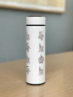 Arceus Coffee Tumbler Waterbottle with Tea Infuser, Sinnoh Legendary Legends Mythical Water Bottle, Anime Fan Travel Mug Flask Gift